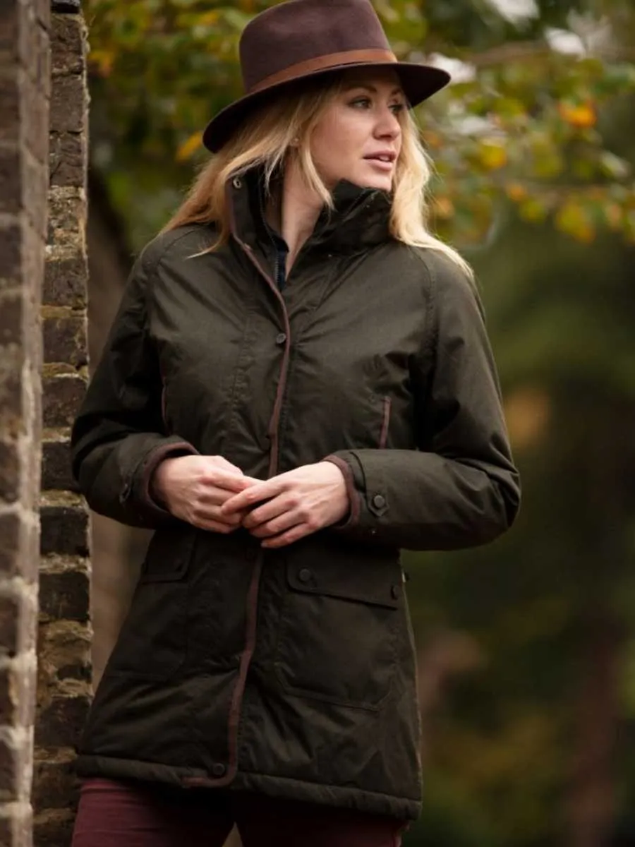 30% OFF ALAN PAINE Fernley Weekend Coat - Ladies Waterproof - Woodland Size: UK 20