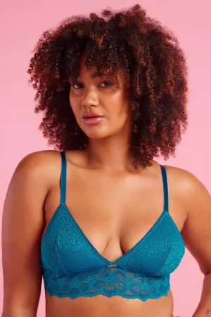 Bella Lace Bralette Peacock