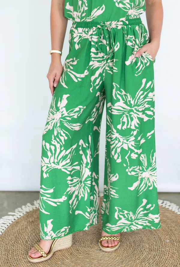 Eloise Scallop Pants - Green