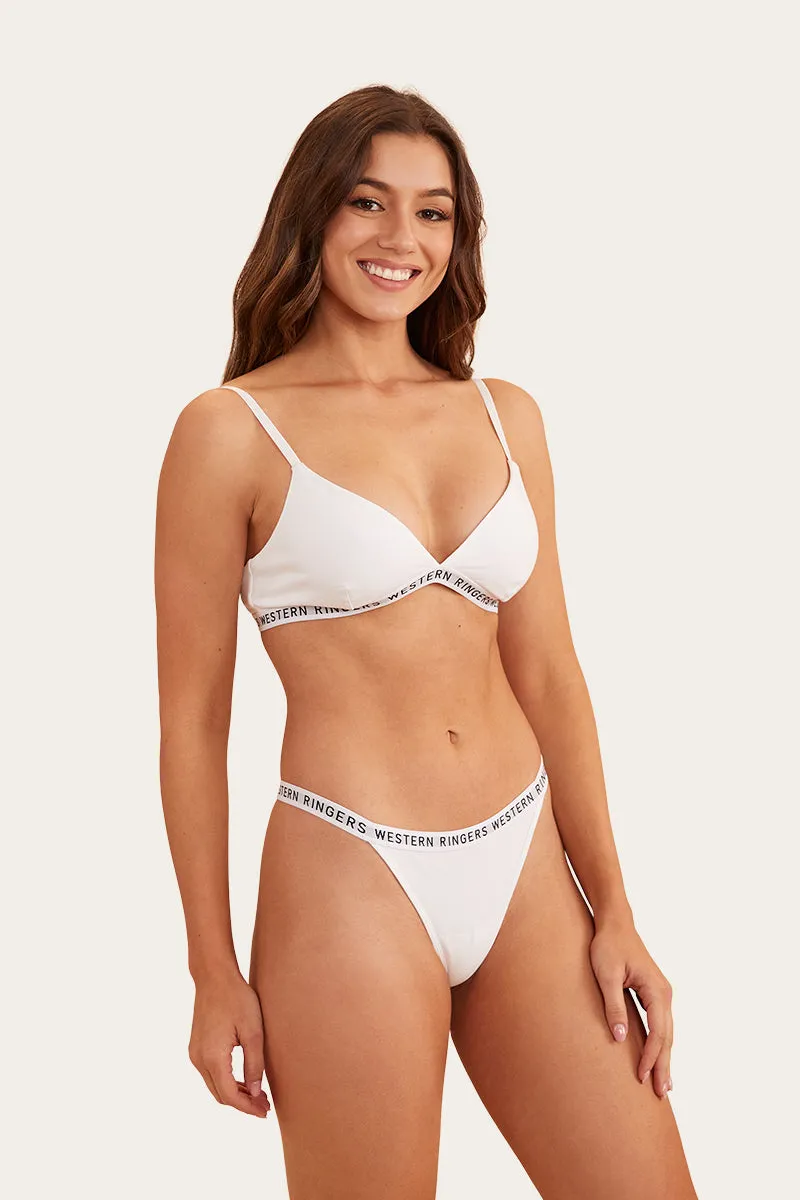 Elsie Womens Triangle Bralette - White