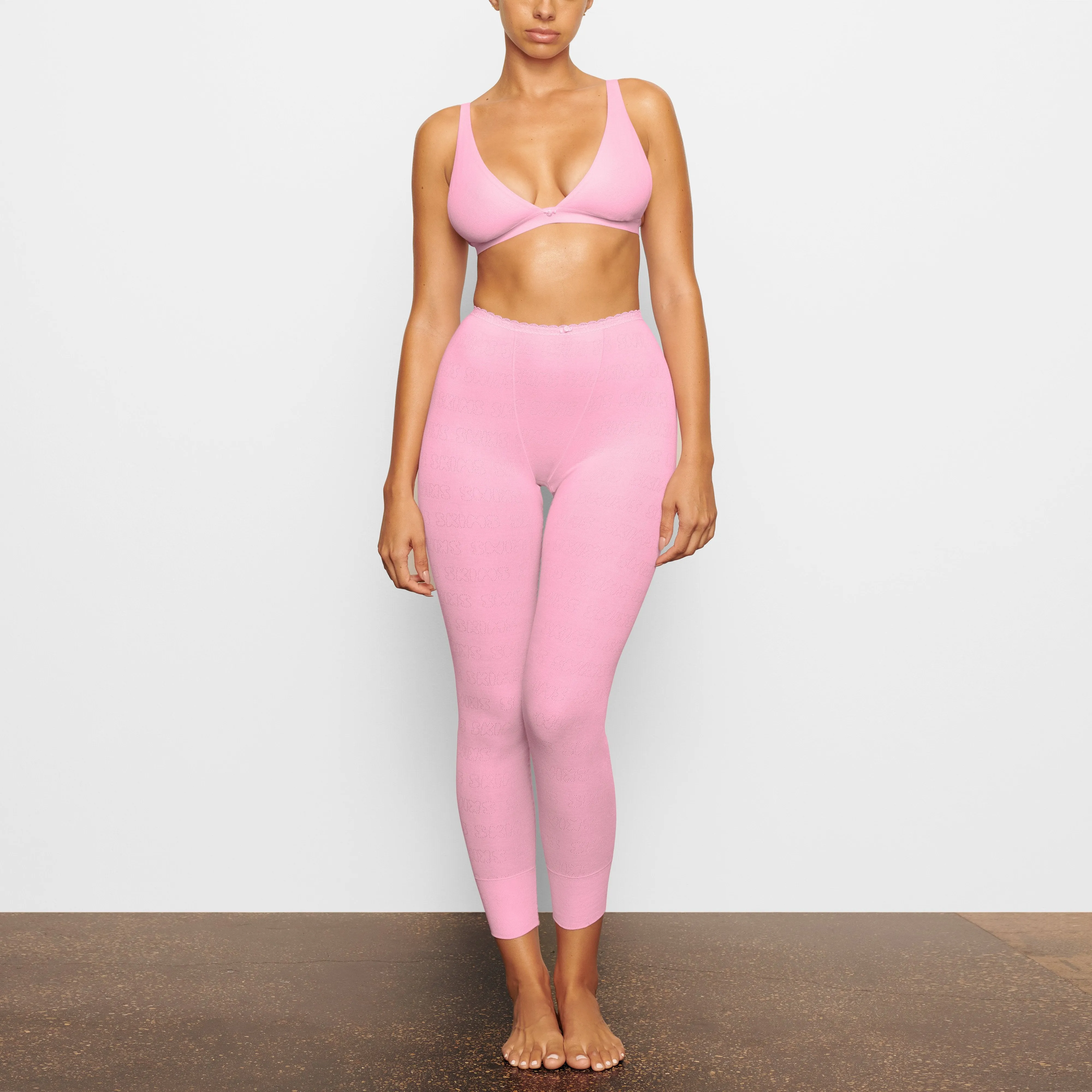 LACE POINTELLE LEGGING | BUBBLE GUM