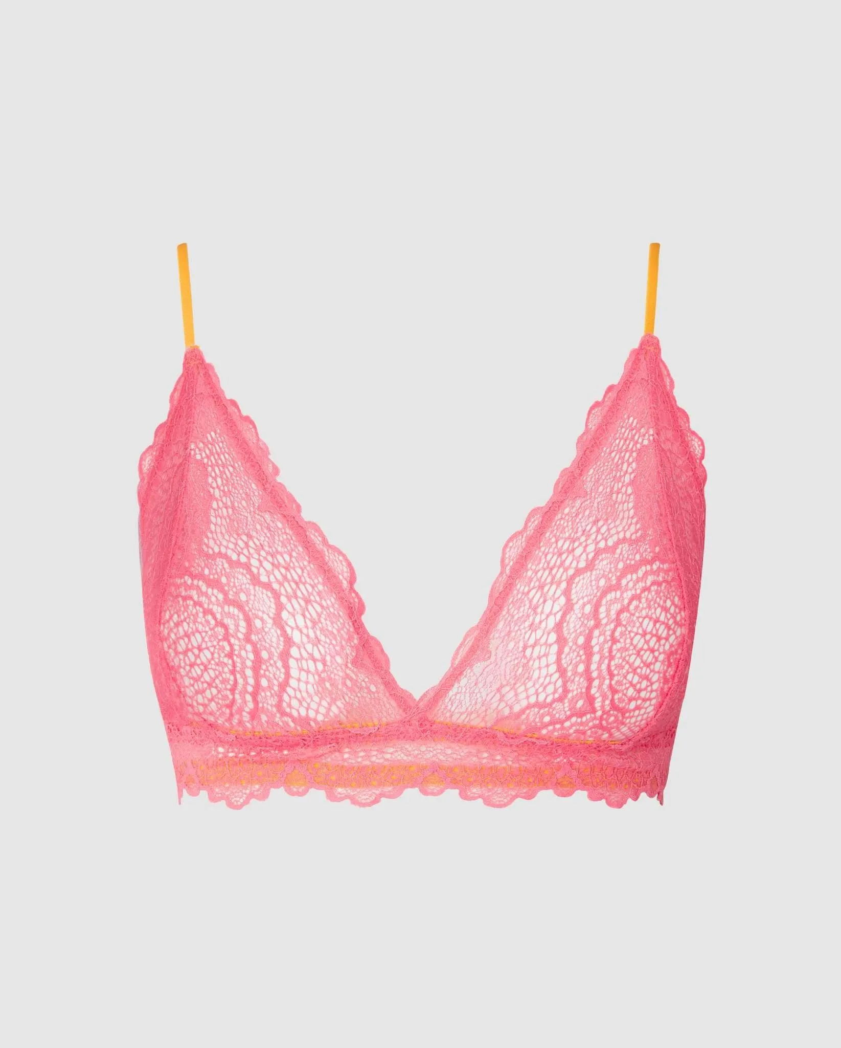 Lace Triangle Bralette Coral