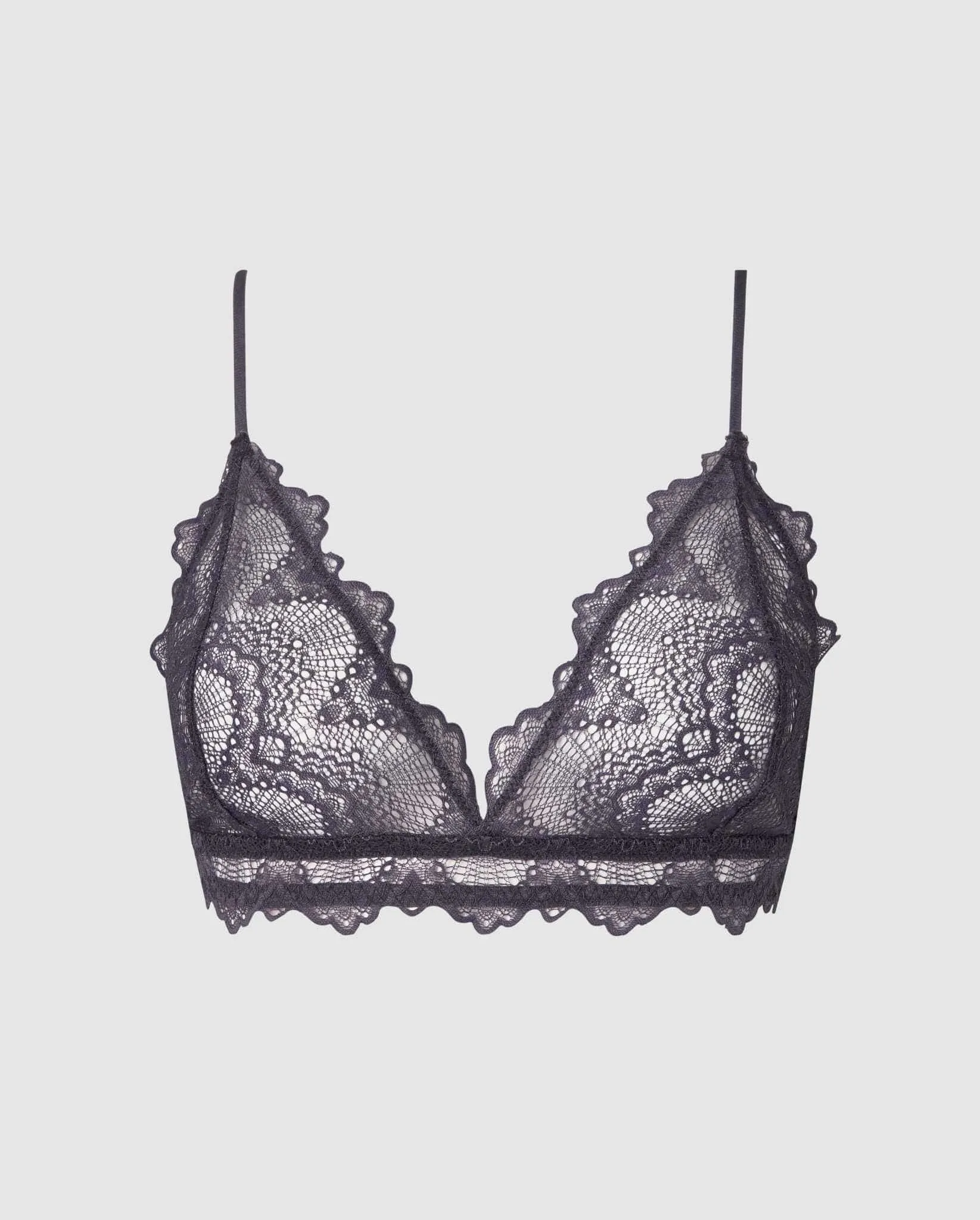 Lace Triangle Bralette Grey