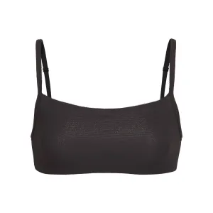 LOGO POINTELLE SCOOP NECK BRALETTE | SOOT