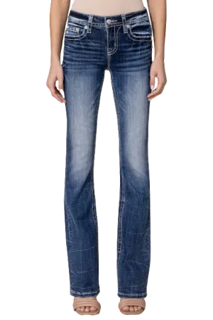 Miss Me Women's Lovely Cross Bootcut Jean