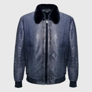 Purchase Best Premium Style Winter Shearling Python Leather Flight Jacket