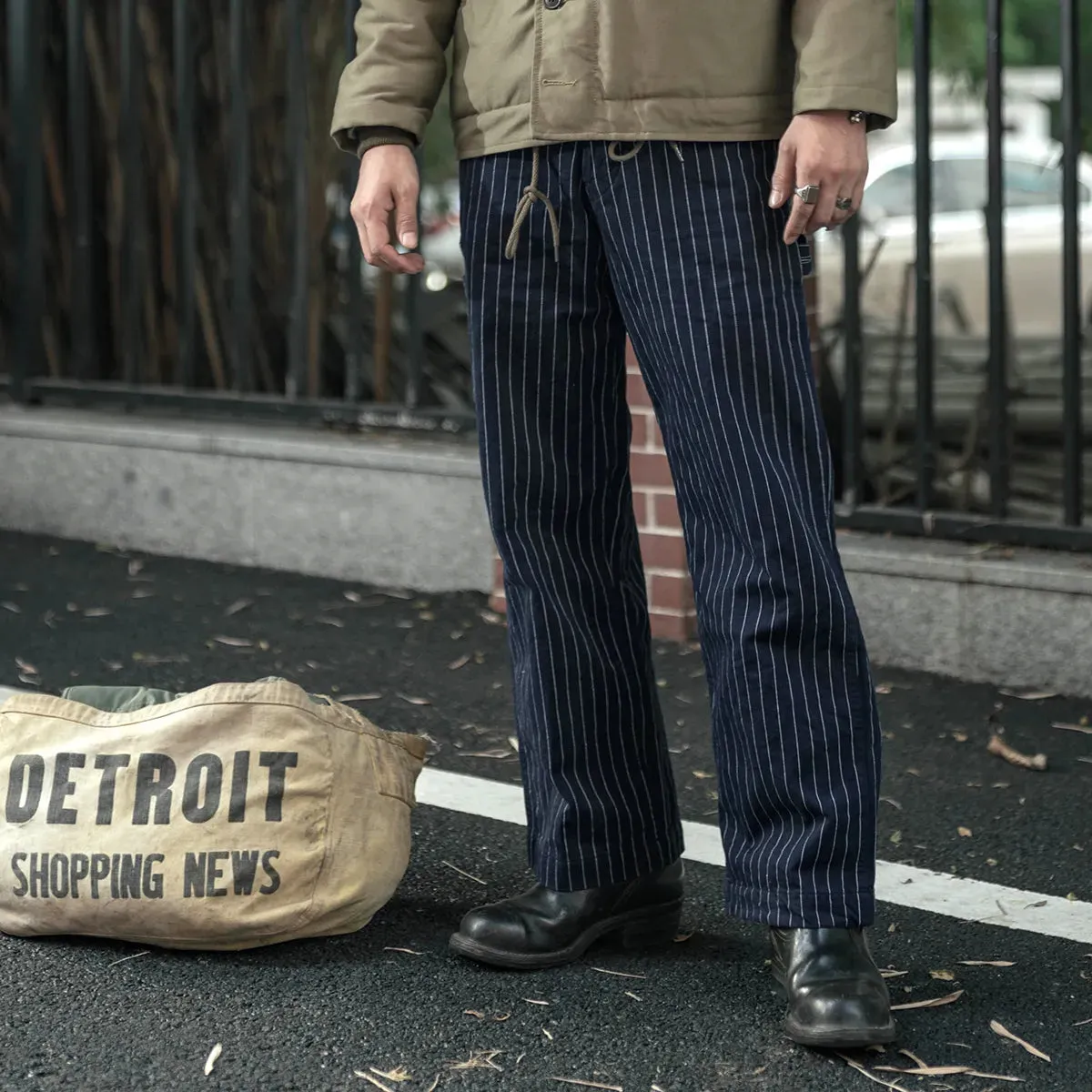 Vintage 50s Mechanic Work Pants with Railroad Carpenter Stripe